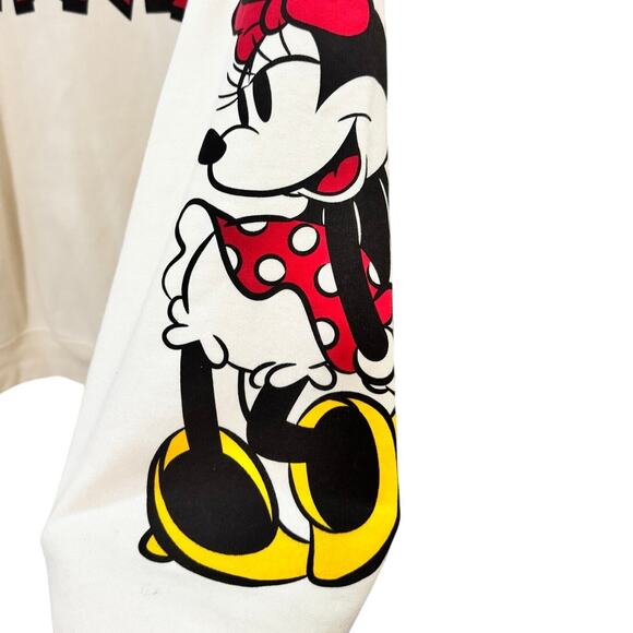 Disney Mickey & Minnie Mouse Graphic Sweatshirt White Crewneck XXL Unisex - Picture 3 of 8